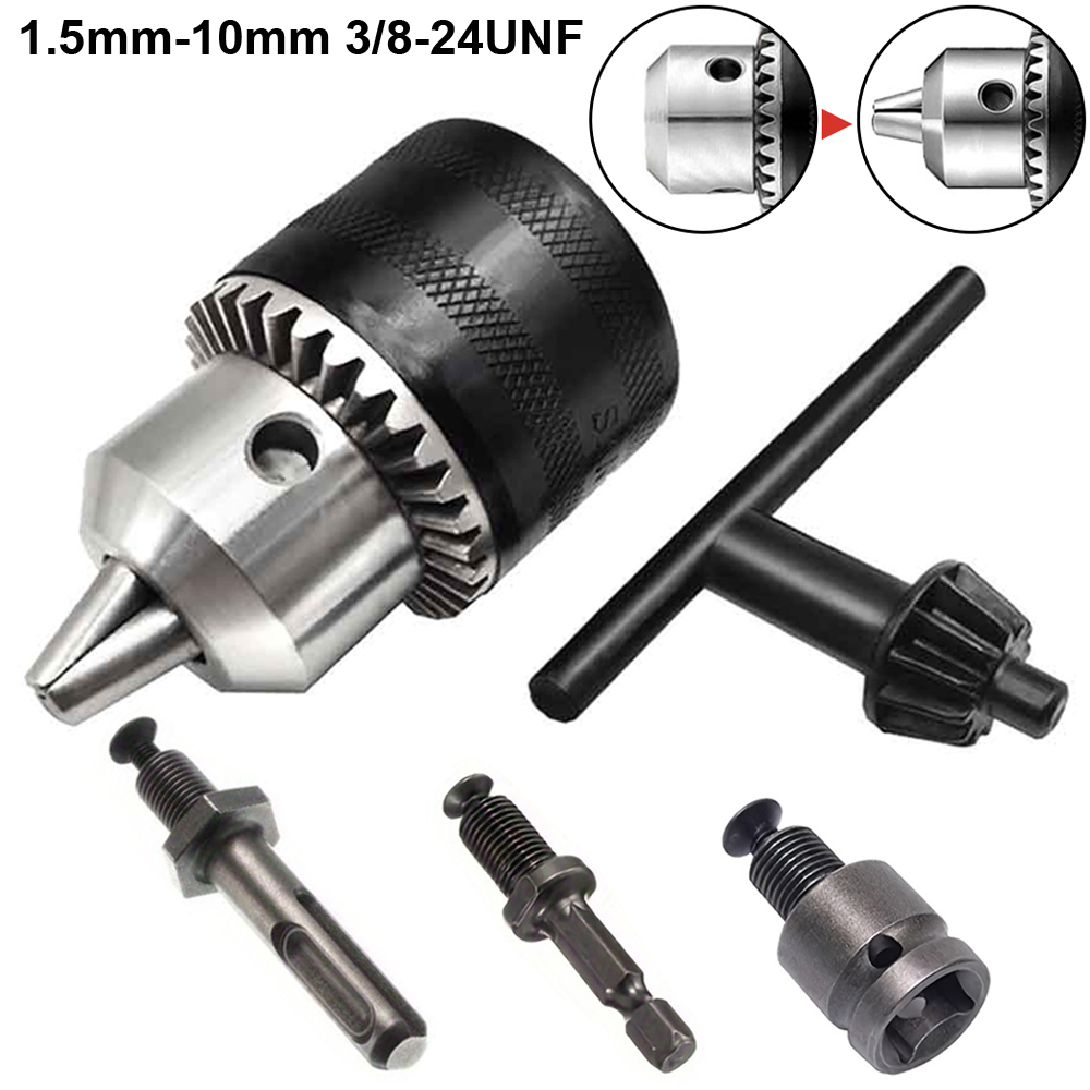 Sds Plus Chuck Adapter - 1.5-10mm Drill Chuck,3/8-24UNF Mount Impact Driver