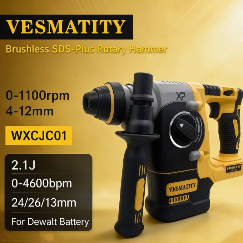 Hammer Drill Concrete 13Mm - Brushless SDS-Plus Rotary Hammer Drill WXCJC01