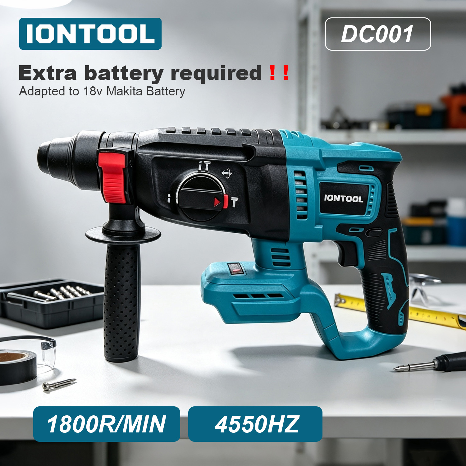Rotary Hammer Drill 26Mm - IONTOOL 18V 26mm 4550BPM Brushless Rotary