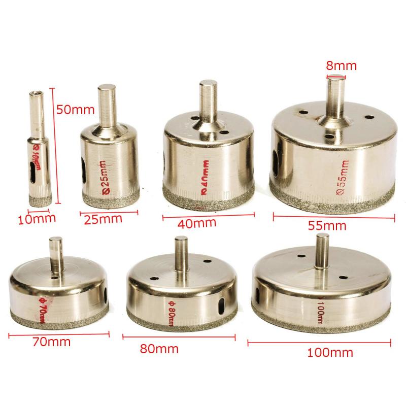 Core Drill Bit Diamond 100Mm - 7Pcs Metal Diamond Coated Core Hole