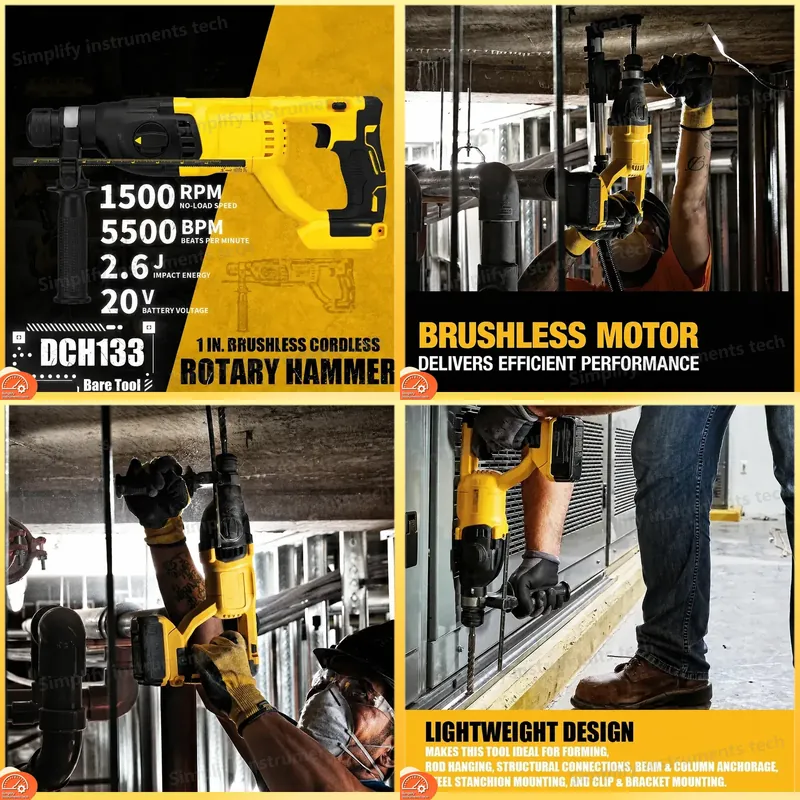 Cordless Rotary Hammer 20V Brushless - DCH133 1in Brushless Cordless SDS PLUS