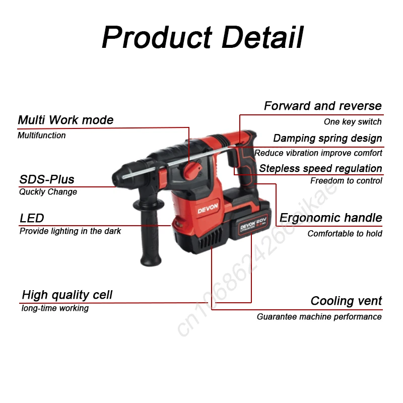 Devon Heavy Duty Cordless Rota - Cordless Rotary Hammer 20V Brushless 评论和价格