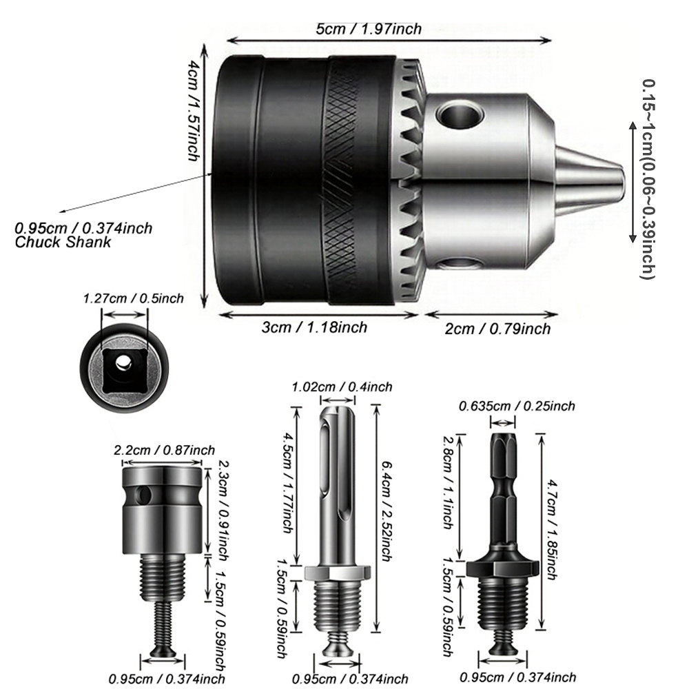 1.5-10mm Drill Chuck,3/8-24UNF - Sds Plus Chuck Adapter 评论和价格