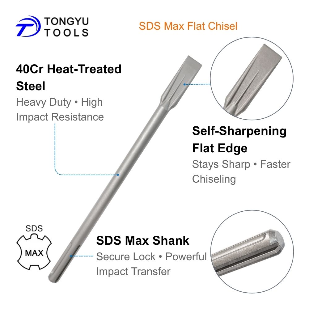 SDS Max Flat Chisel 25x400mm H - Rotary Hammer Chisel Bit Flat 评论和价格