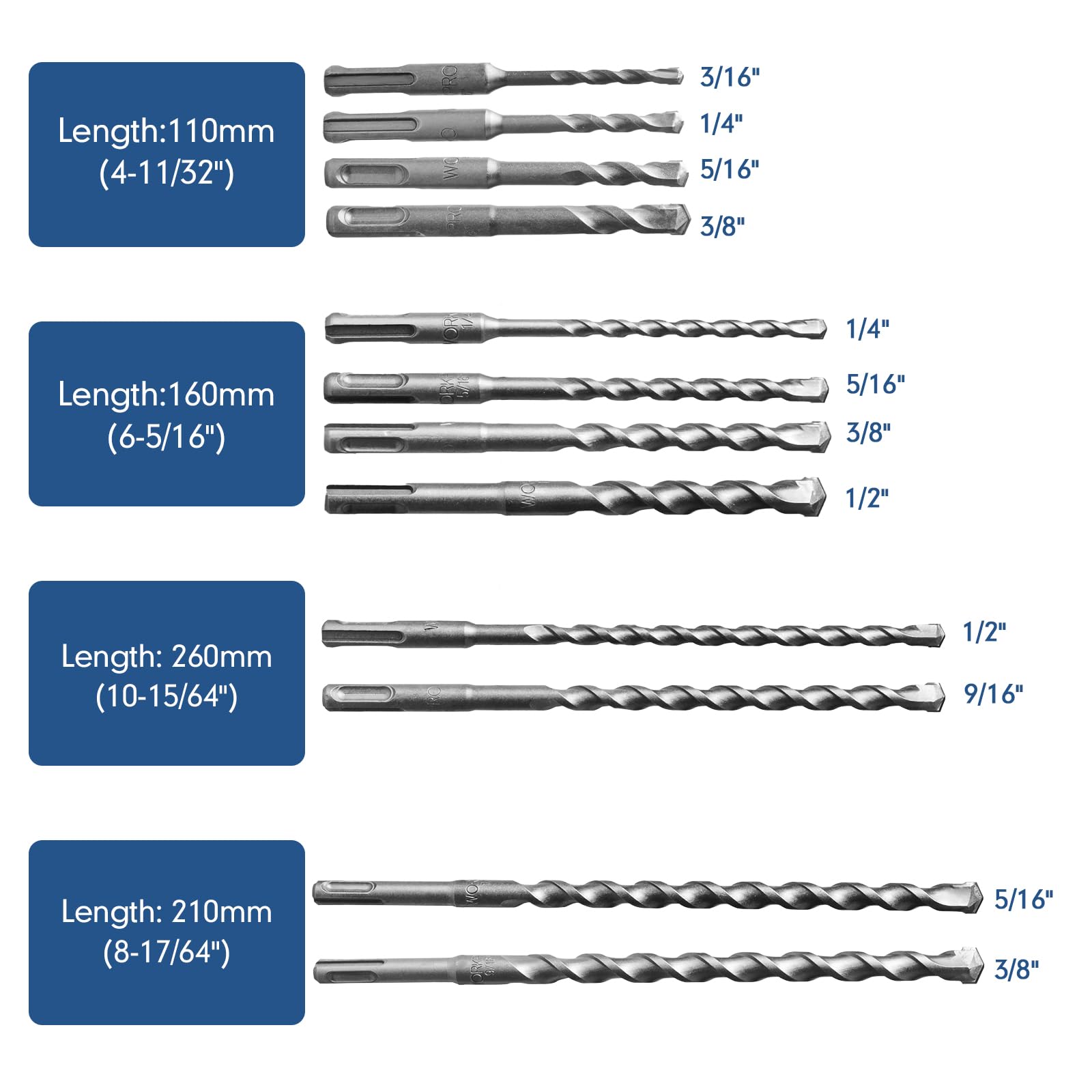 17Pcs SDS-Plus Rotary Hammer D - Sds Plus Drill Bit Set 17Pcs 评论和价格
