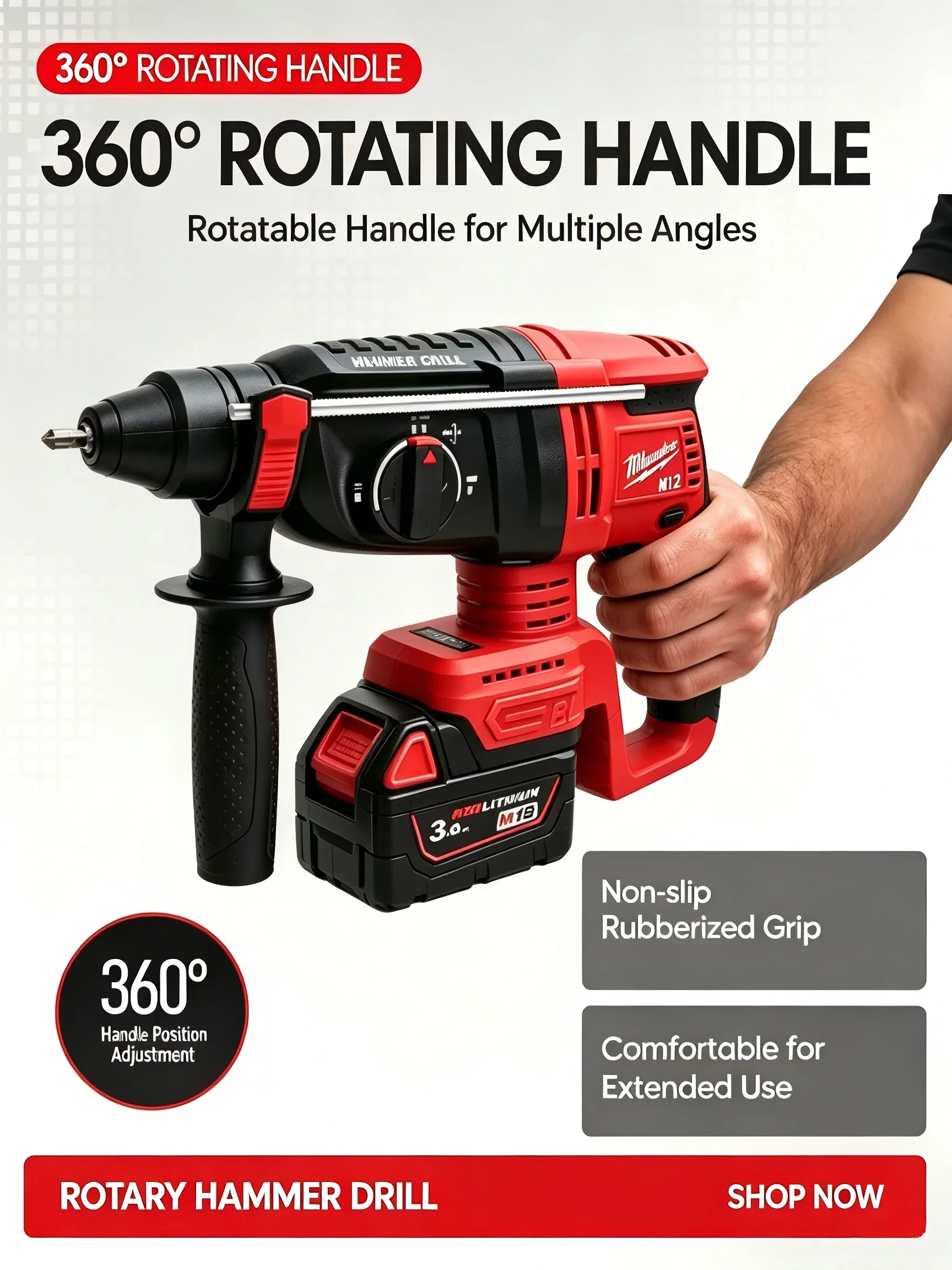 MilwaukeeM12 Cordless Rotary H - Rotary Hammer Drill 26Mm 评论和价格