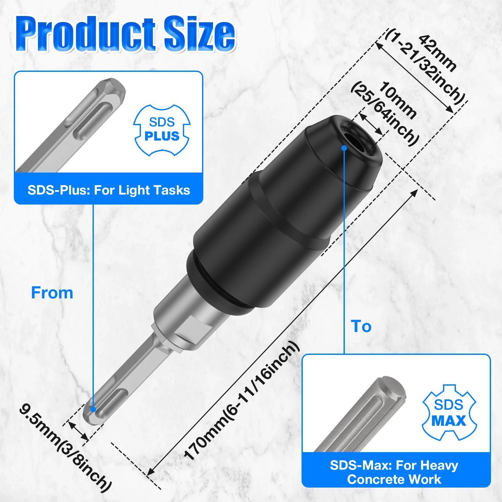 SDS-Plus to SDS-Max Adapter fo - Sds Plus Chuck Adapter 评论和价格