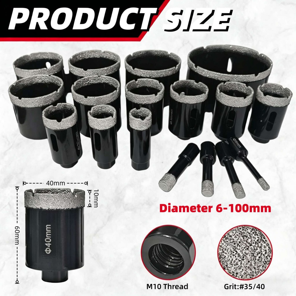6-100mm M10 Thread Brazed Diam - Core Drill Bit Diamond 100Mm 评论和价格