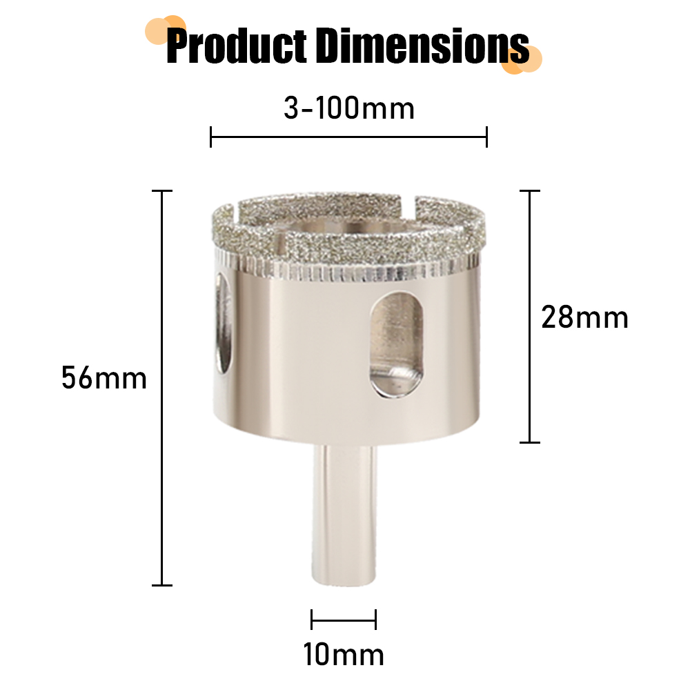 1Pc 3-100mm Glass Hole Saw Dia - Core Drill Bit Diamond 100Mm 评论和价格