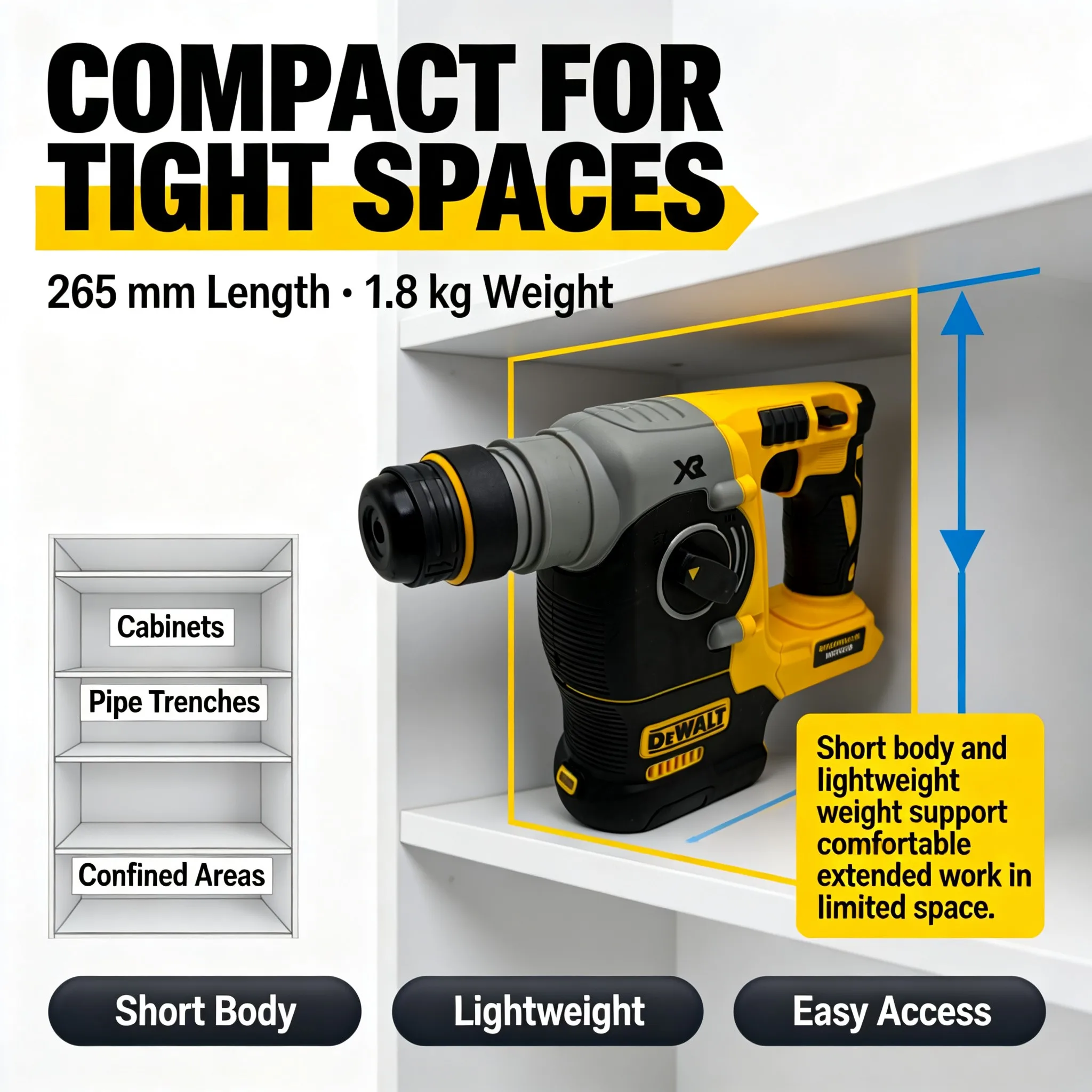 DEWALT 18V/20V MAX Cordless SD - Cordless Rotary Hammer 20V Brushless 评论和价格