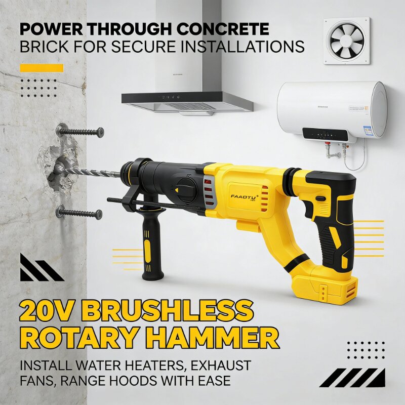 FAAOTU DCH263 20V Brushless Co - Cordless Rotary Hammer 20V Brushless 评论和价格