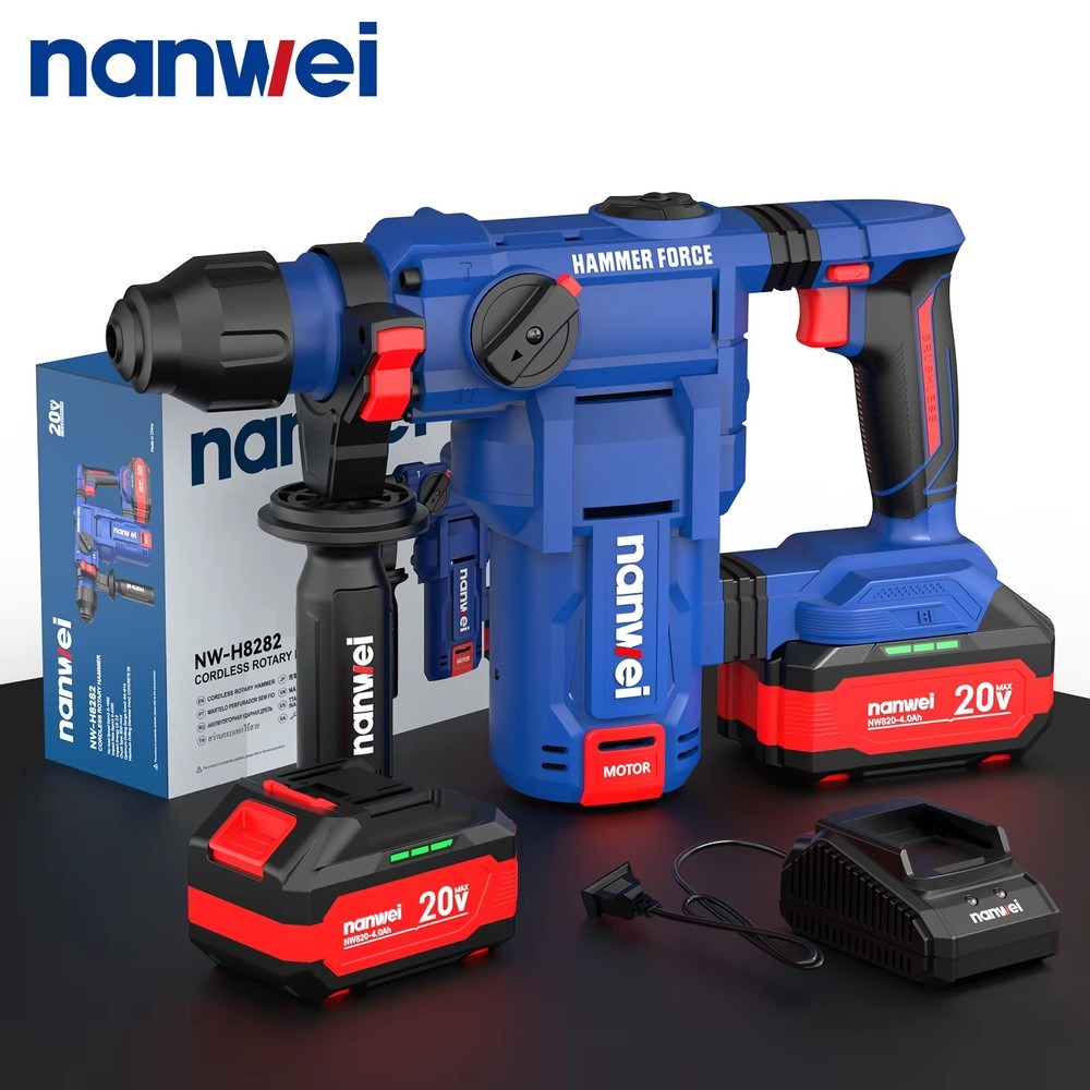 NANWEI H8281 Brushless Cordles - Cordless Rotary Hammer 20V Brushless 评论和价格