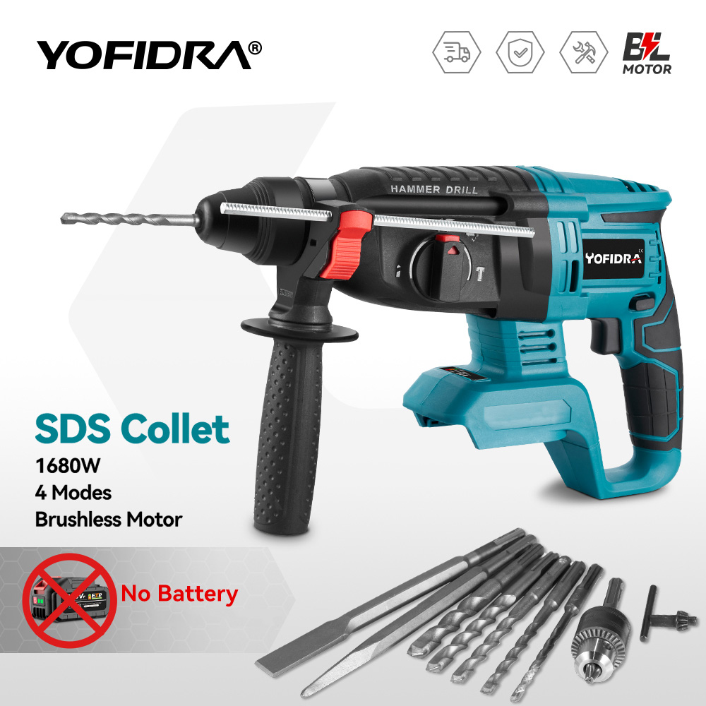 YOFIDRA 26MM Brushless Electri - Rotary Hammer Drill 26Mm 评论和价格