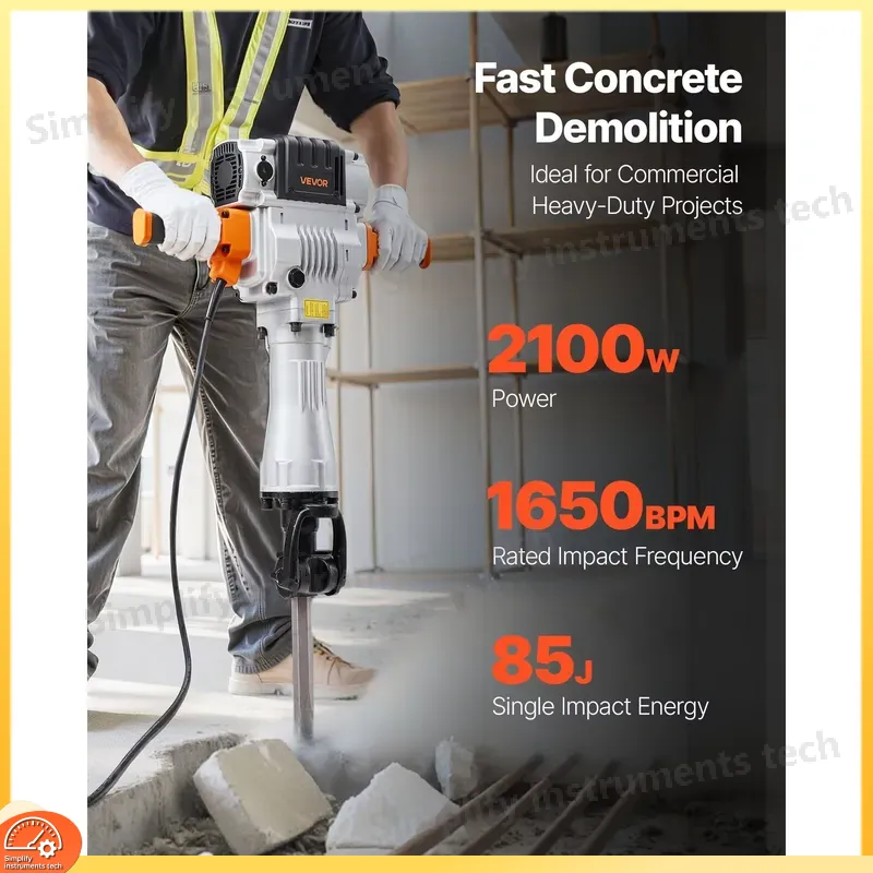 2100W Hammer Drill 1650 BPM Co - Rotary Hammer Chisel Bit Flat 评论和价格