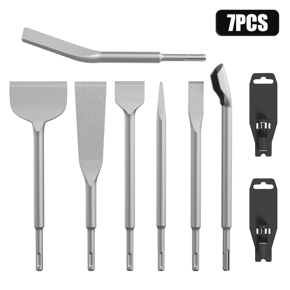 7Pcs Chisel Set SDS Plus Rotar - Rotary Hammer Chisel Bit Flat 评论和价格