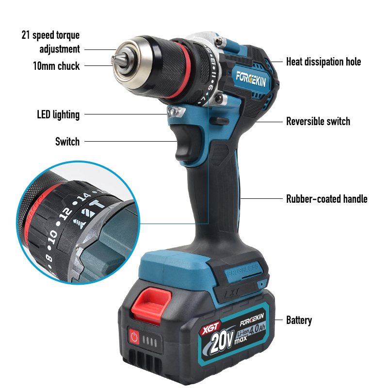 FORGEKIN Cordless Lithium Batt - Cordless Rotary Hammer 20V Brushless 评论和价格